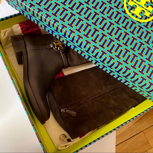 TORY BURCH Miller Brown Suede Leather Boot - Picture 3 of 8